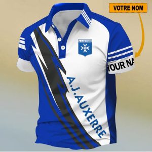 AJ Auxerre – Chemise polo Nouveau Design Avec Nom Personnalisé