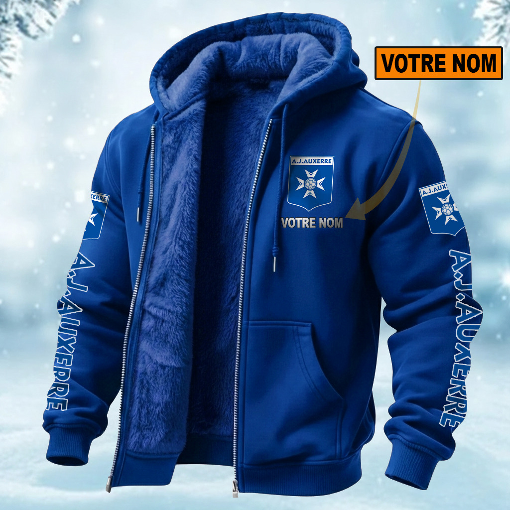 AJ Auxerre – Hoodie doublé en polaire Édition Limitée Avec Nom Personnalisé – Image 2