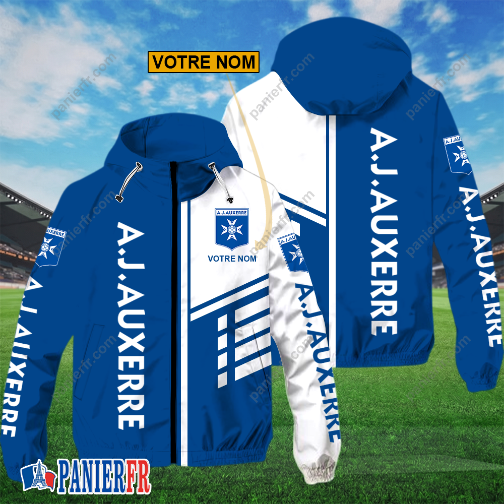 AJ Auxerre – Hoodie ZipFlex Nouveau style avec nom personnalisé