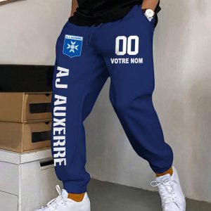 AJ Auxerre – Pantalon de survêtement avec Numéro de nom personnalisé