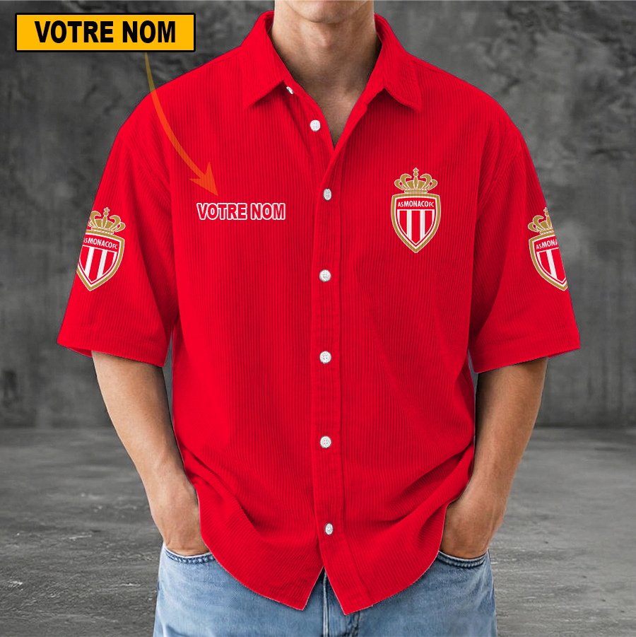 AS Monaco – Chemise décontractée Nouvelle édition avec nom personnalisé – Image 2