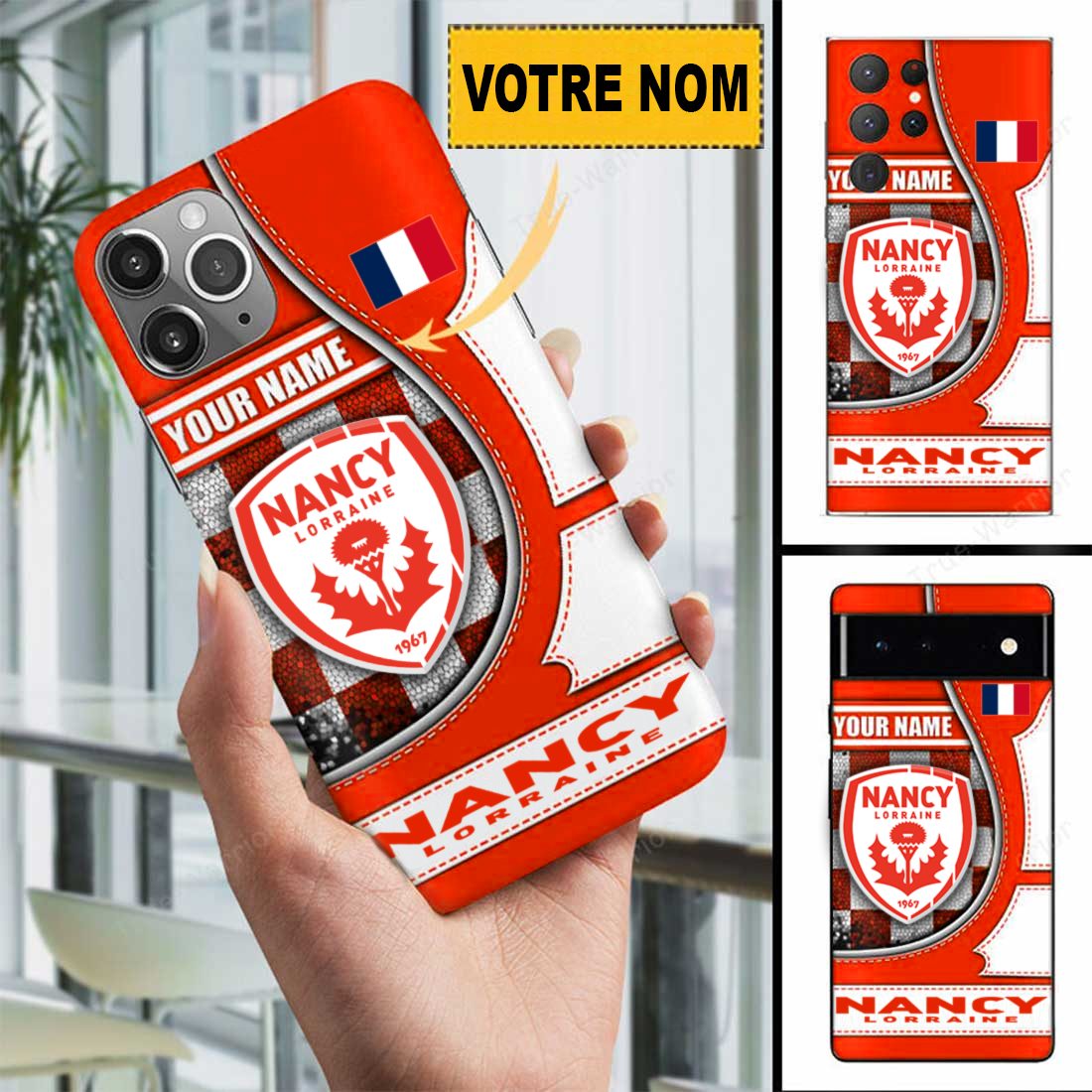 AS Nancy Lorraine – Étui pour téléphone Édition spéciale Avec Nom Personnalisé – Image 2