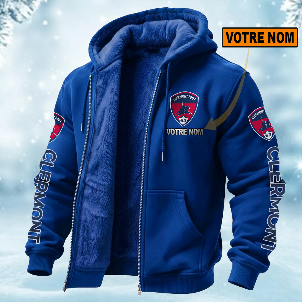 Clermont Foot 63 – Hoodie doublé en polaire Édition Limitée Avec Nom Personnalisé – Image 2