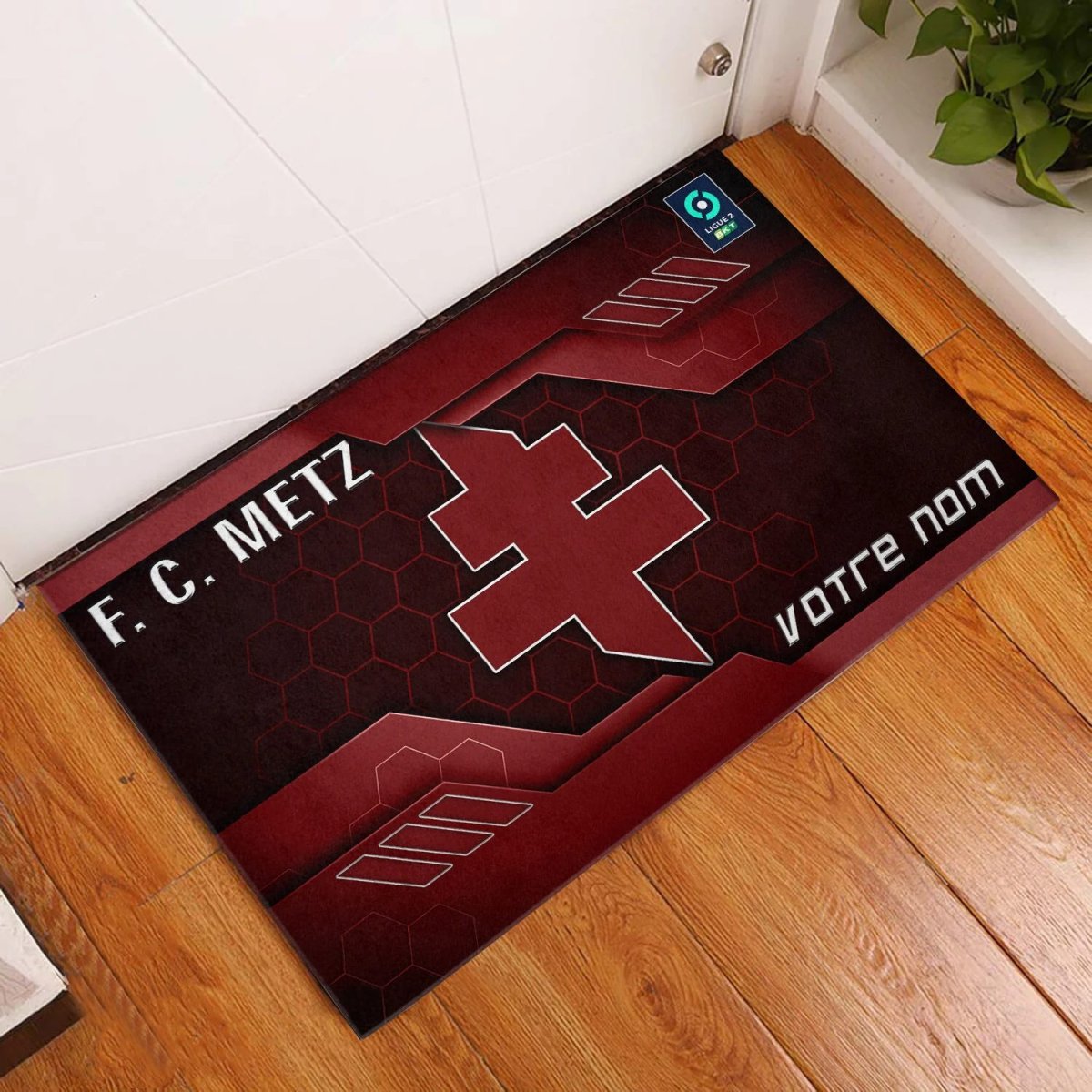 Paillasson en caoutchouc Nouvelle édition FC Metz Avec Nom Personnalisé – Image 4