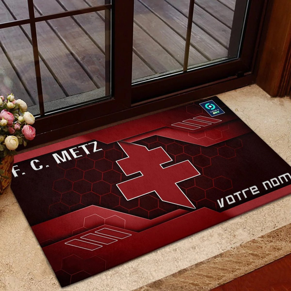Paillasson en caoutchouc Nouvelle édition FC Metz Avec Nom Personnalisé – Image 3