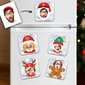 Magnet de Noël avec votre photo | Mdf 6x6cm
