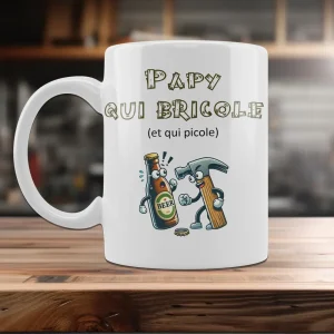 Mug drôle pour Papi | Papy qui bricole et qui picole