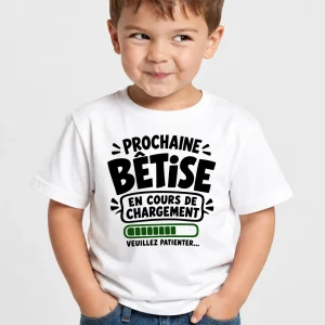 T-shirt enfant “Prochaine bêtise en cours de chargement”
