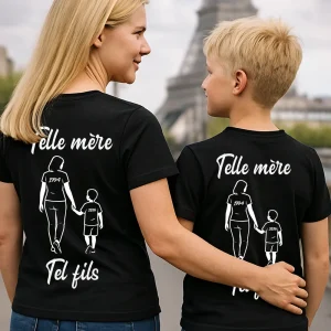 Tee shirt telle mère tel fils | Année de naissance personnalisable