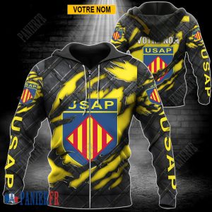 USA Perpignan – Veste à capuche zippée Édition spéciale Avec Nom Personnalisé