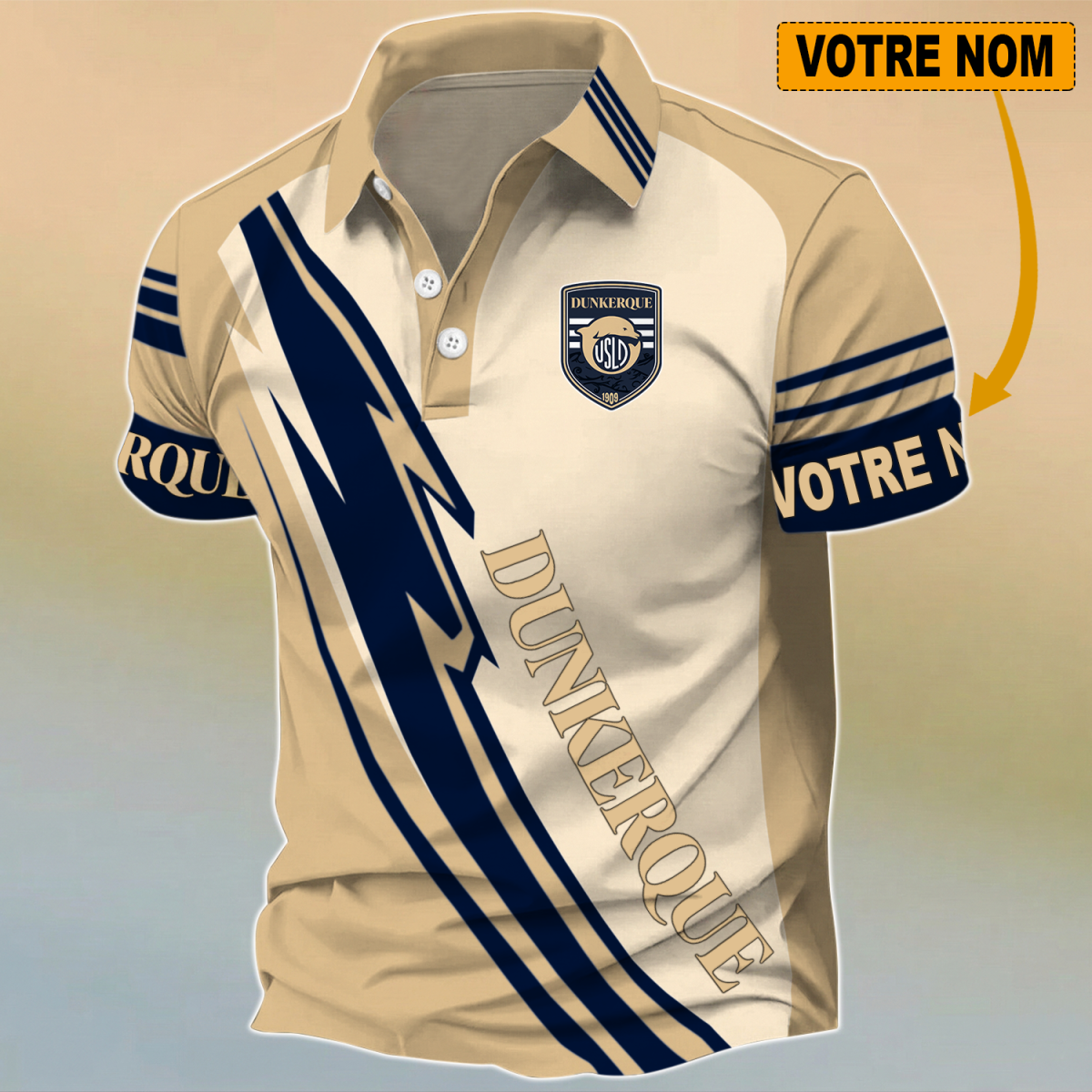 USL Dunkerque – Chemise polo Édition spéciale Avec Nom Personnalisé – Image 2