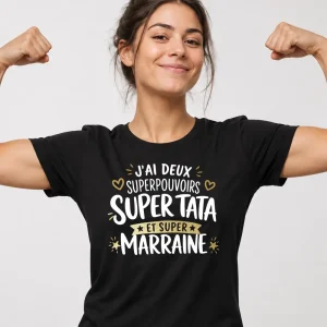 T-shirt Super Tata et Super Marraine